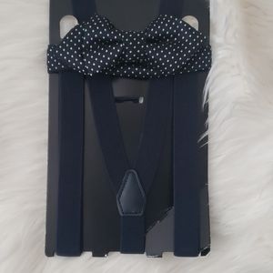 H&M Blue Suspenders with Bow Tie